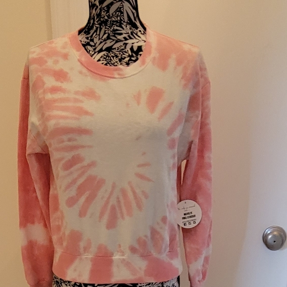 Round neck Tie dye pink sweatshirt new spring summer piece - Picture 2 of 11